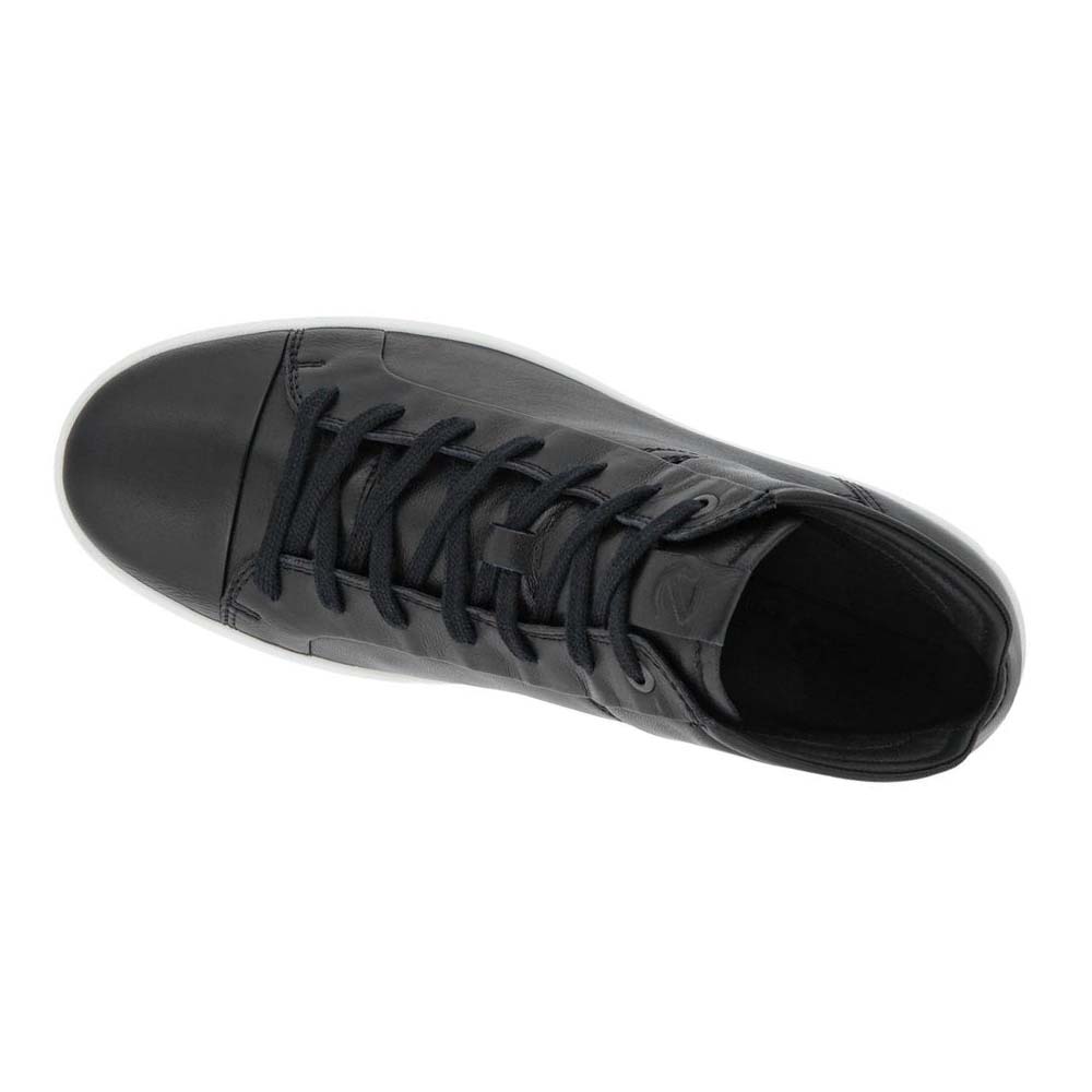 Ecco Soft 7 City Hi-top Fritidssko Herre Svarte | NO 475YXF